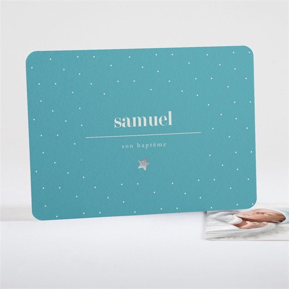 Faire-part de baptême Motifs étoilés réf.N18104