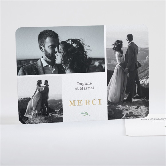 Remerciement mariage Oui ! dorure réf.N18106