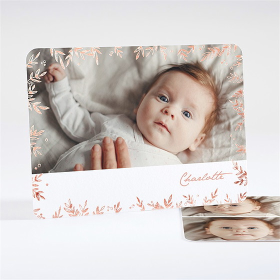 Faire-part naissance végétation copper