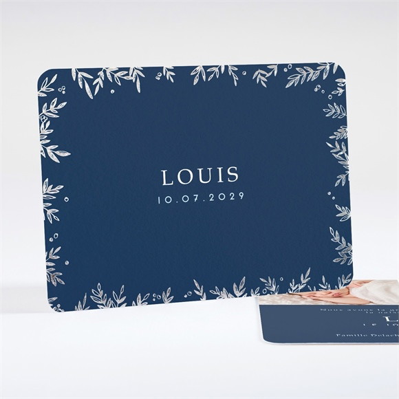 Faire-part naissance Feuilles d'argent réf.N18112