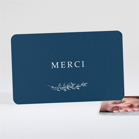 Remerciement naissance Feuilles d'argent réf.N17114