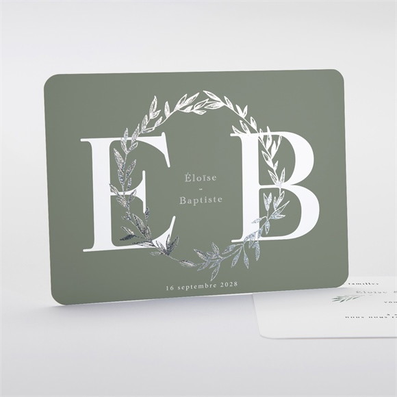Faire-part mariage Feuillage d'argent réf.N18115