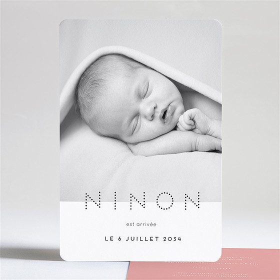 Faire-part naissance annonce à pois