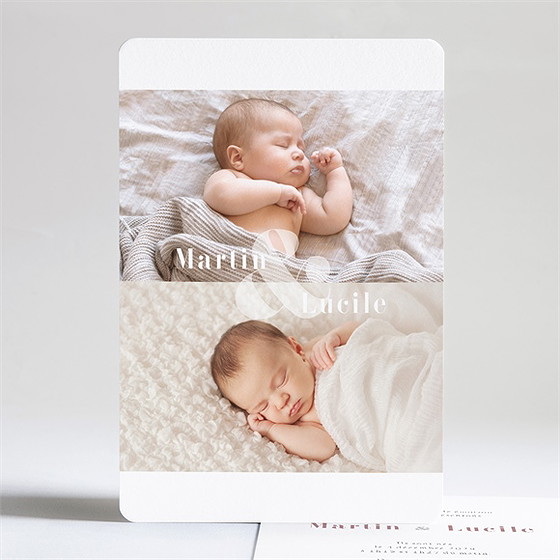 Faire-part naissance nos beaux jumeaux