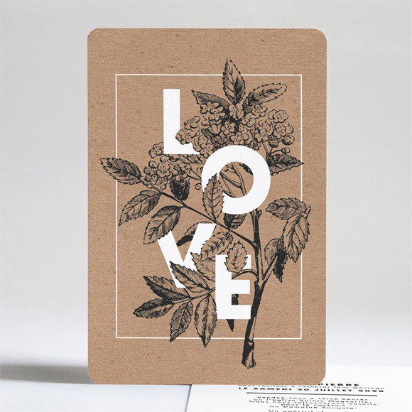 Faire-part mariage Love gravure réf.N241170