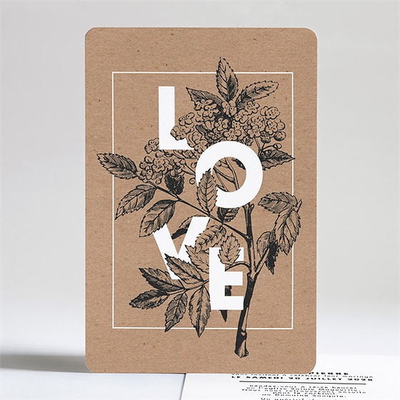 Faire-part mariage love gravure