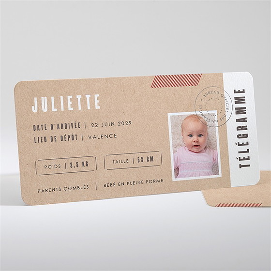 Faire-part naissance télégramme