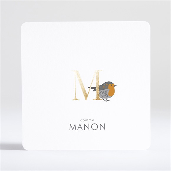 Faire-part naissance Subtil rouge gorge réf.N35135