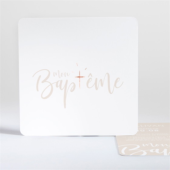 Faire-part de baptême lettre de cuivre
