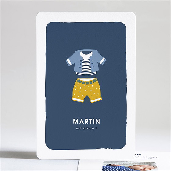 Faire-part naissance tenue vintage garçon
