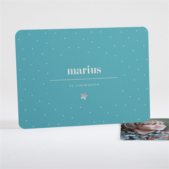 Faire-part communion Tampon étoilé réf.N18123