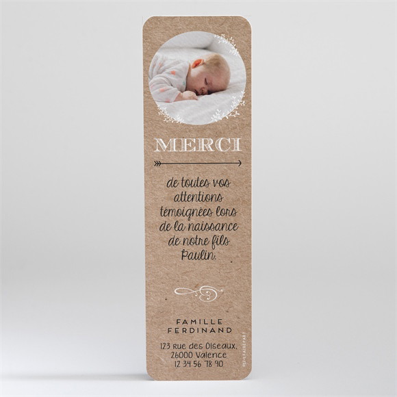 Remerciement naissance Kraft & Co réf.N200332