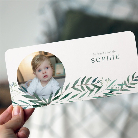Faire-part de baptême Jolie annonce Champêtre réf.N13198