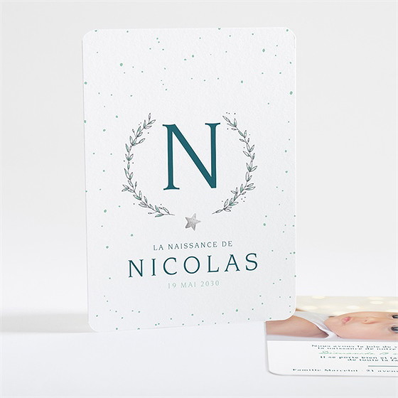 Faire-part naissance argenté