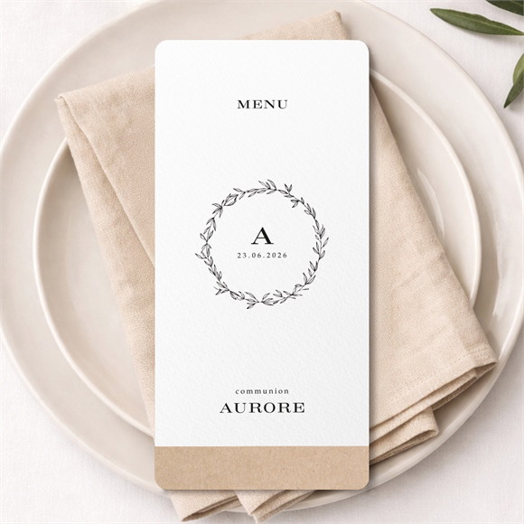 Menu communion L'évidence réf.N221113