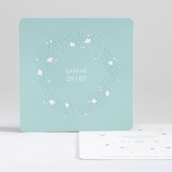 Faire-part naissance Couronne gaufrage pour garçon réf.N35165