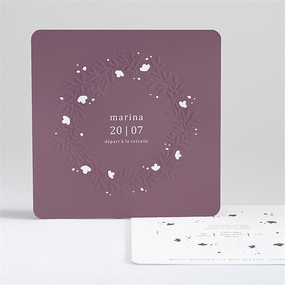 Carte invitation départ à la retraite invitation gaufrage