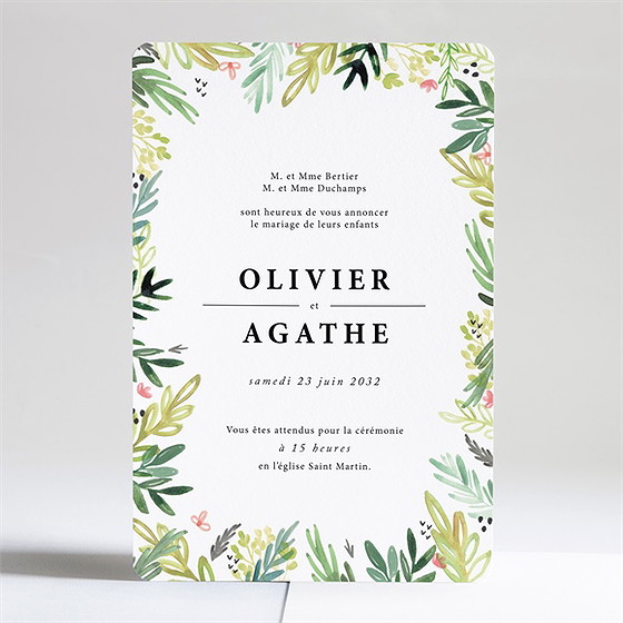 Faire-part mariage fraîcheur champêtre