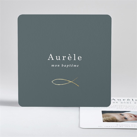 Faire-part de baptême Ichthus réf.N351125