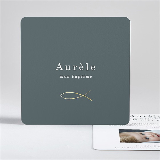 Faire-part de baptême ichthus