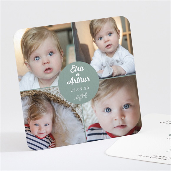 Faire-part naissance Joyeuse Mosaïque réf.N301254