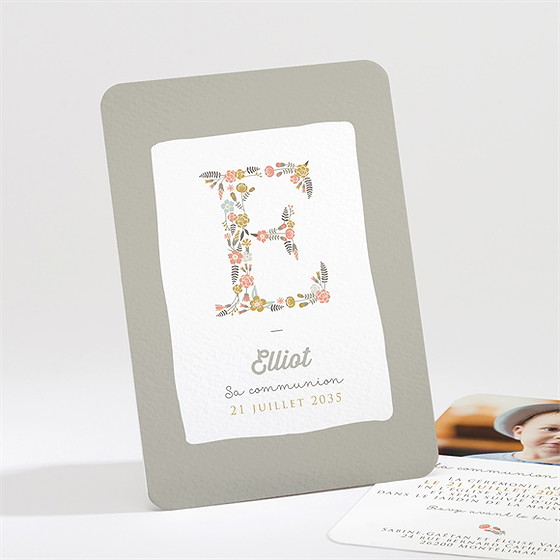 Faire-part communion signature florale