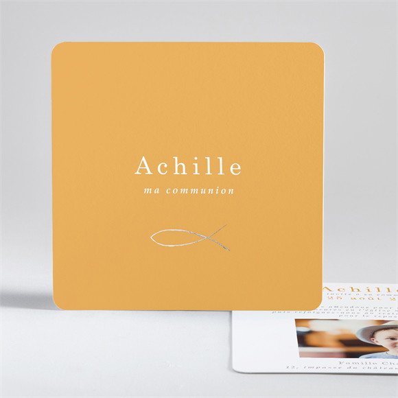 Faire-part communion Jaune et Or réf.N351131