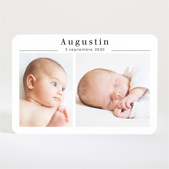 Faire-part de naissance minimaliste