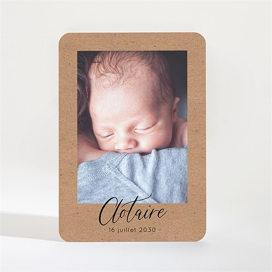 Faire-part naissance petit cadre kraft