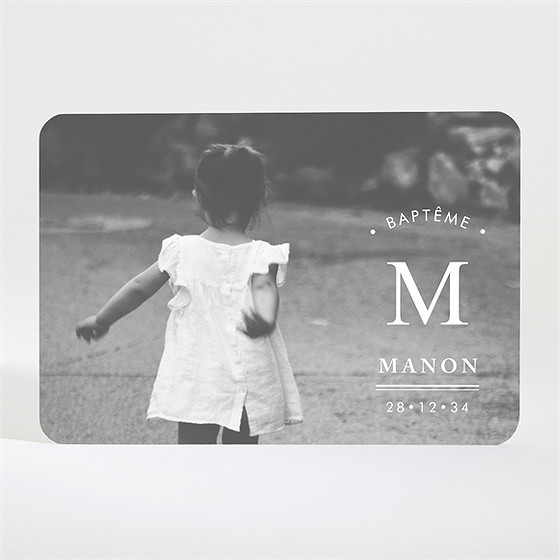 Faire-part de baptême annonce en or magnet fille