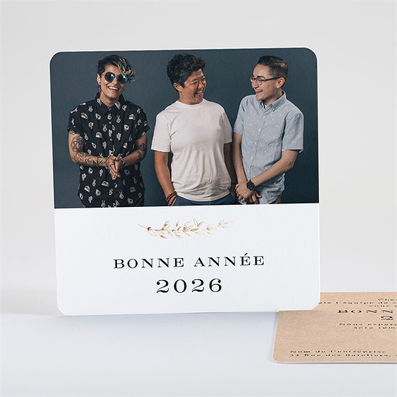 Carte de voeux finesse dorée