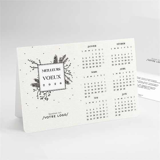 Carte de voeux calendrier chevalet à poser