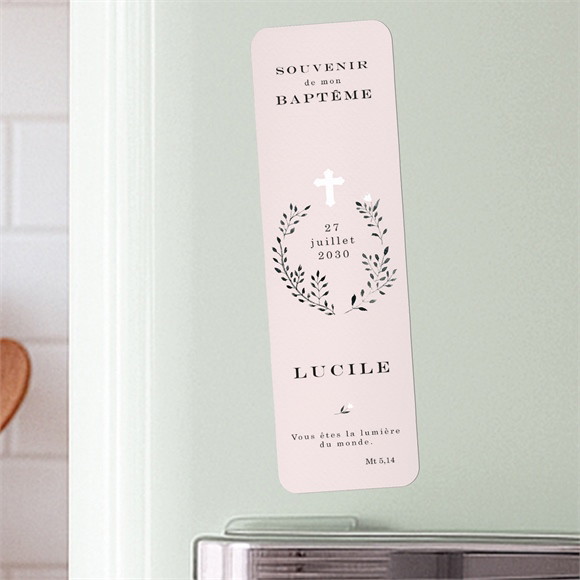 Signet baptême Croix couronnée Magnet réf.N200369