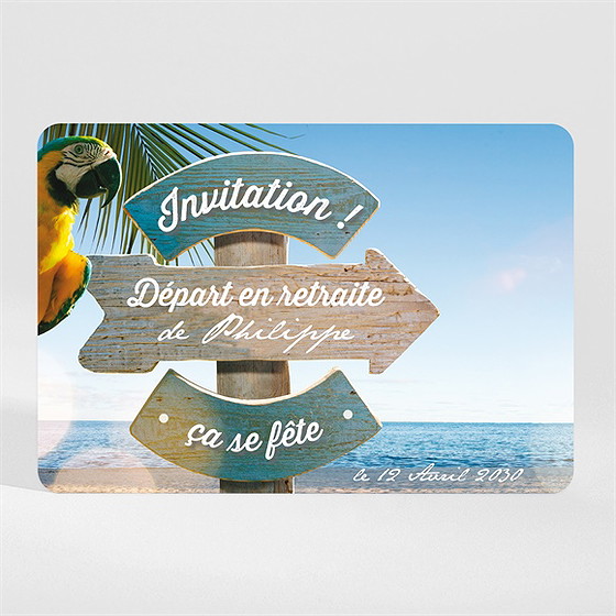 Carte invitation départ à la retraite vacances méritées ! magnet