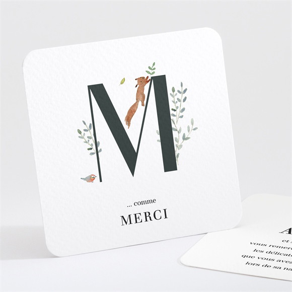 Remerciement naissance Première Initiale réf.N301298