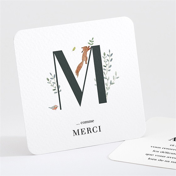 Remerciement naissance première initiale