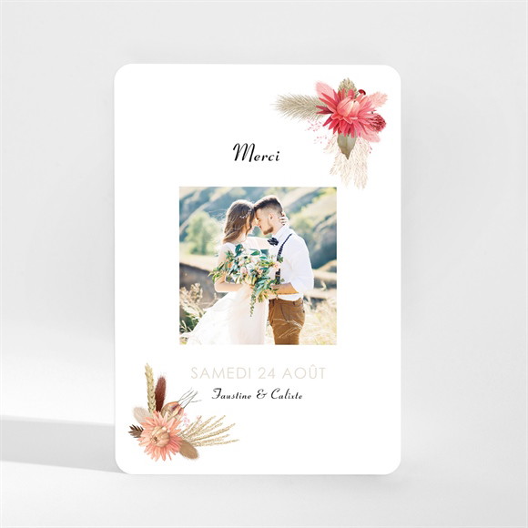 Remerciement mariage En délicatesse réf.N21067