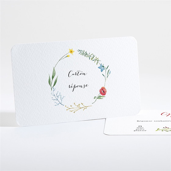 Carton réponse mariage fleurs des champs