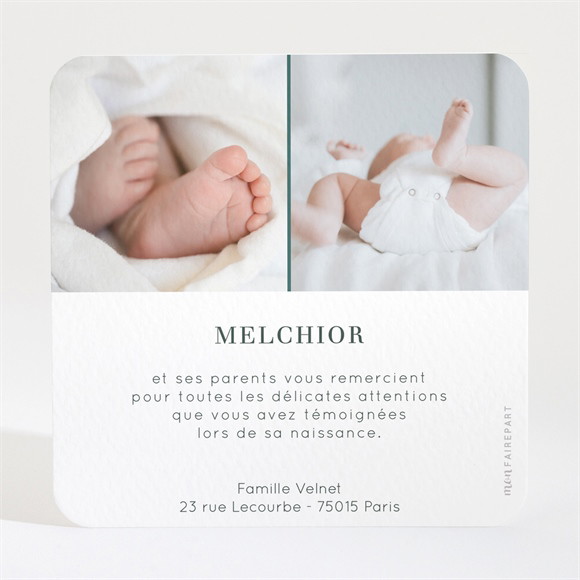 Remerciement naissance Tendres Collines réf.N3001747