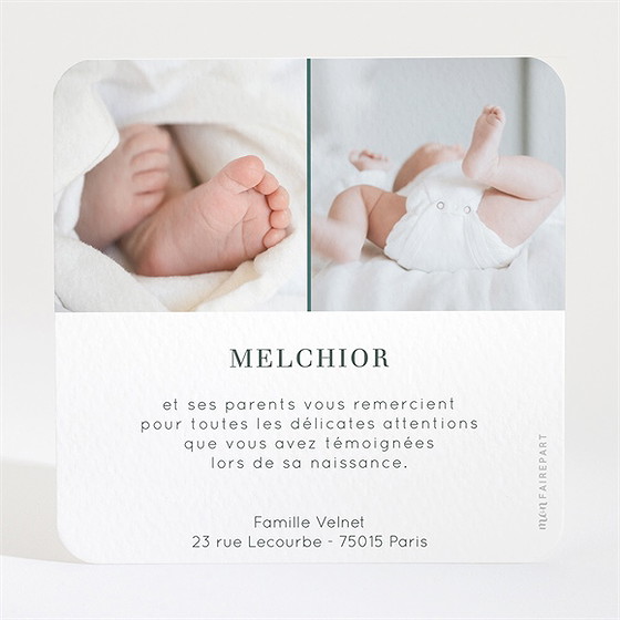 Remerciement naissance tendres collines