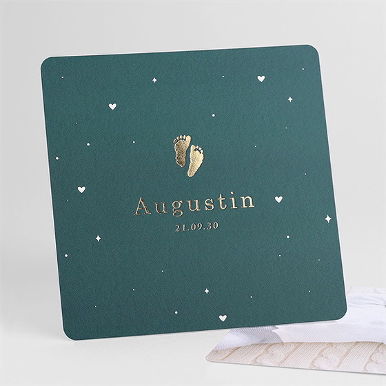 Faire-part naissance douce empreinte