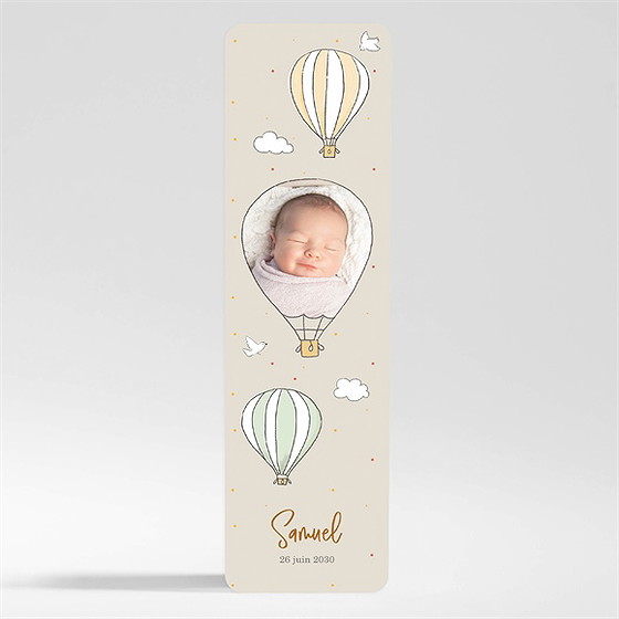 Faire-part naissance jolie montgolfière