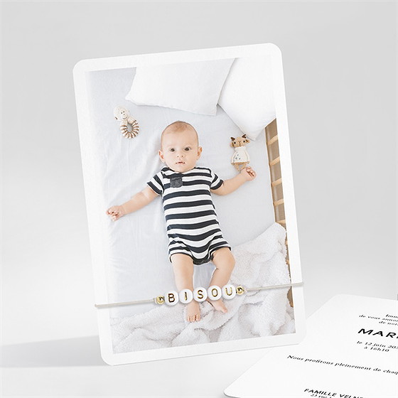 Faire-part naissance tendre bisou