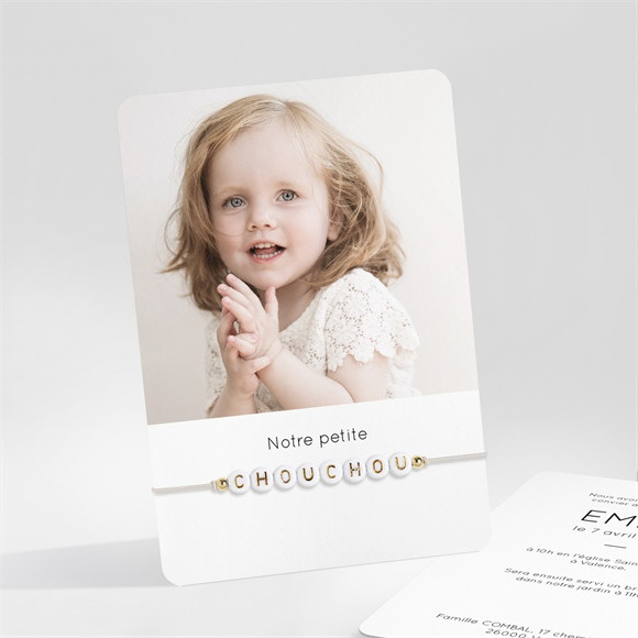 Faire-part de baptême Petite Chouchou réf.N211399