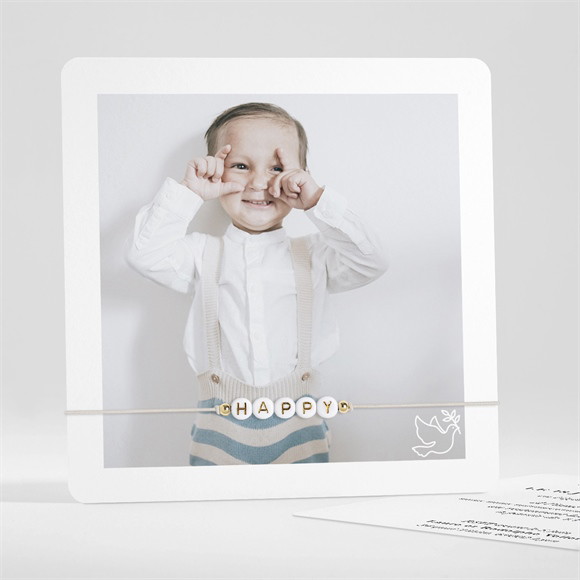 Faire-part de baptême Joyeuse Colombe réf.N351227