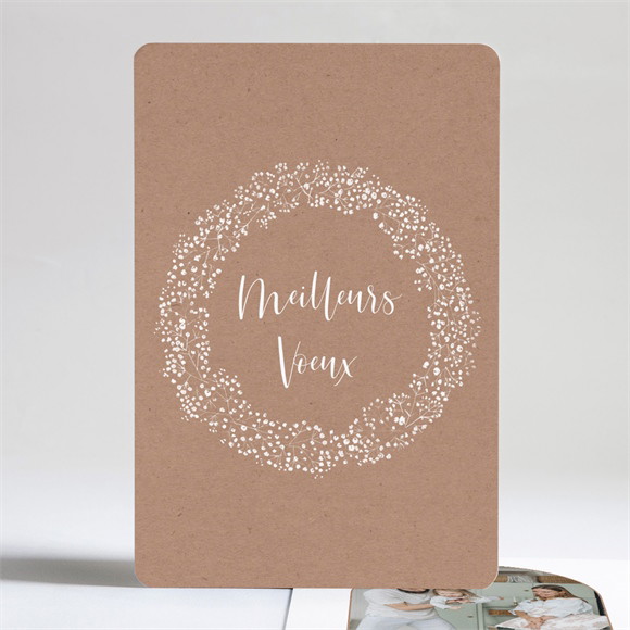 Carte de voeux Couronne de gypsophile réf.N241249