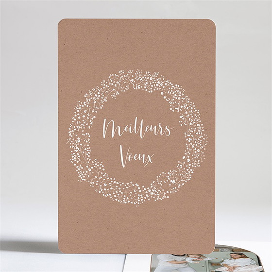 Carte de voeux couronne de gypsophile