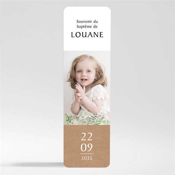 Signet baptême Kraft végétal Magnet réf.N200433