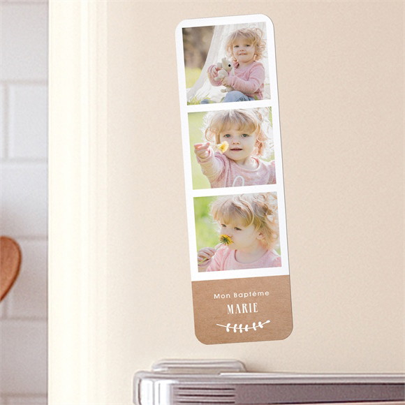 Signet baptême Pele mele photo Magnet réf.N200434