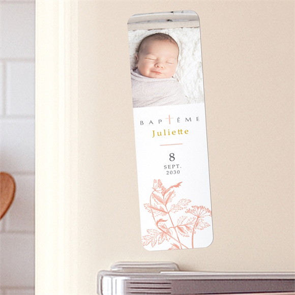 Signet baptême Motif gravure Magnet réf.N200413
